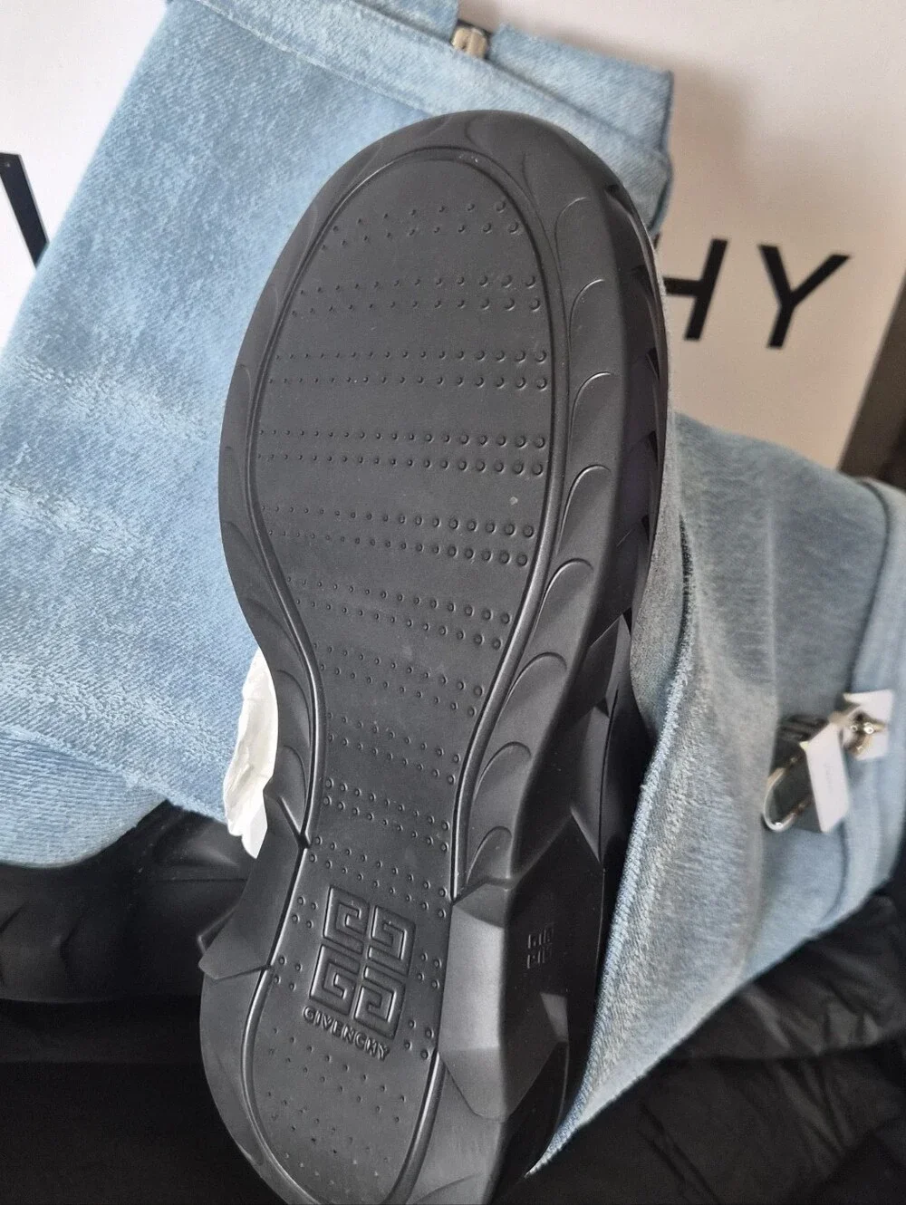 Givenchy Light Blue Suede Mid-Calf Boots